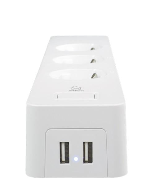 Smart power strip, 1.5m, DELTACO SH-P03USB2