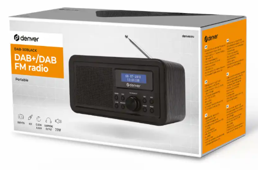 Denver DAB-30B AM/FM radio, black