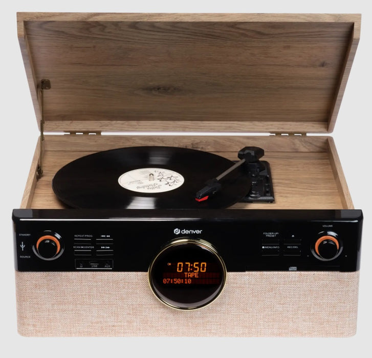 Denver Music Center with Turntable, DAB, FM, CD Player, Bluetooth and Cassette Player MRD-180