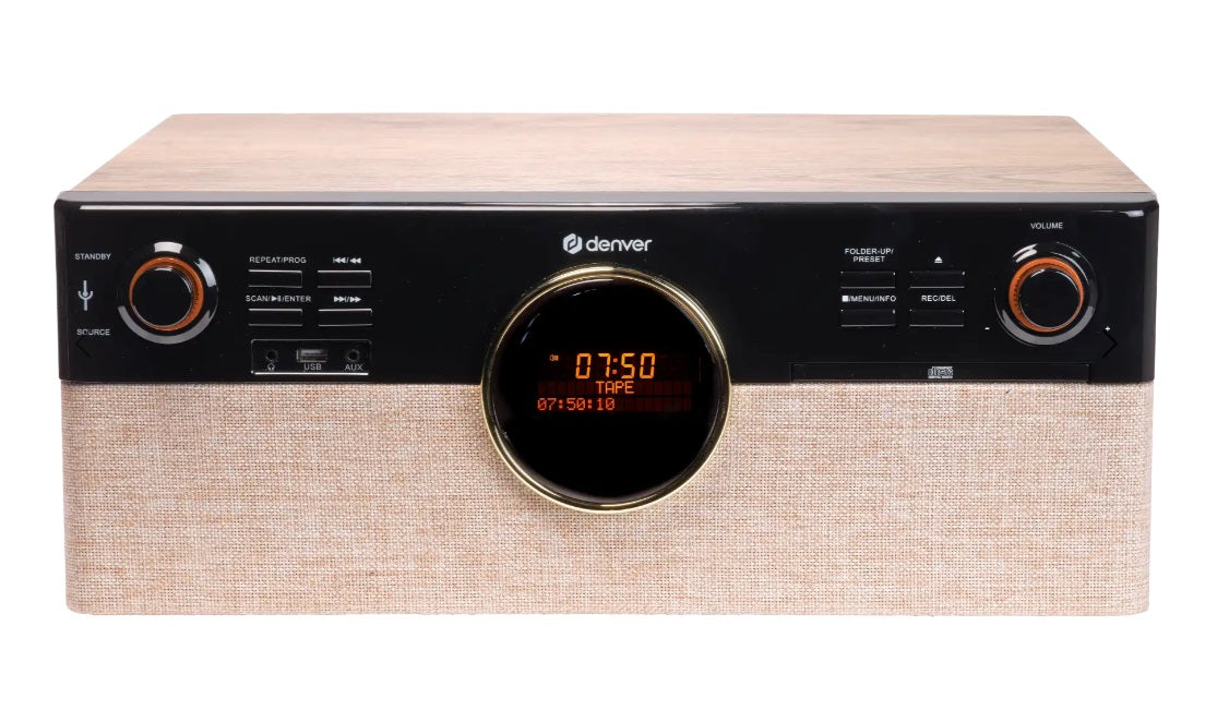 Denver Music Center with Turntable, DAB, FM, CD Player, Bluetooth and Cassette Player MRD-180