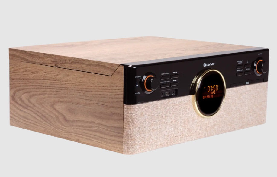 Denver Music Center with Turntable, DAB, FM, CD Player, Bluetooth and Cassette Player MRD-180