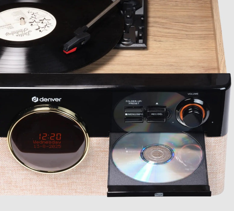 Denver Music Center with Turntable, DAB, FM, CD Player, Bluetooth and Cassette Player MRD-180