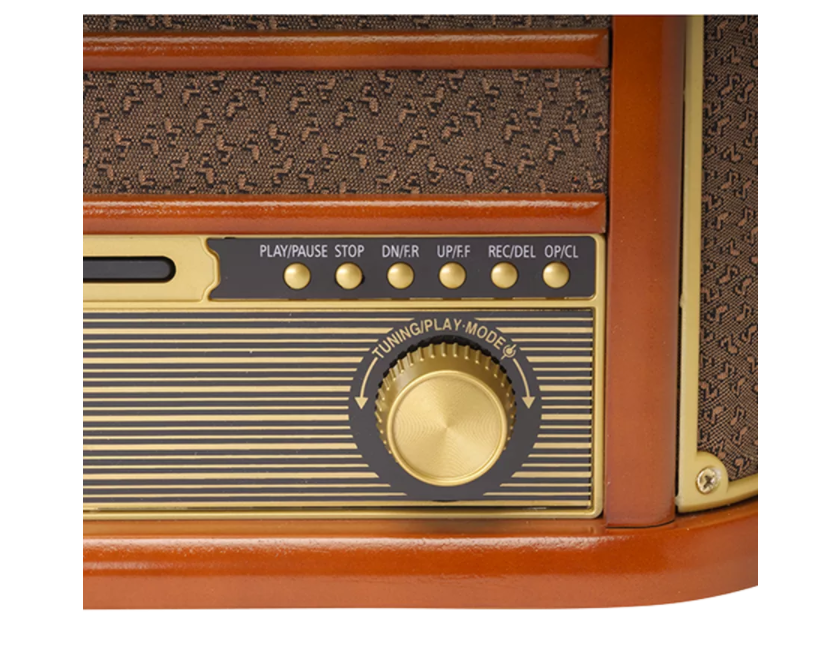 DENVER Retro wooden turntable and cassette player with DAB, MRD-51 BROWN