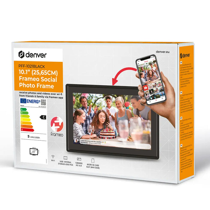 Denver Frameo PFF-1021B 10.1’’ Digital Frame - Black - Household accessories<<<HurtelXML&&&Digital photo