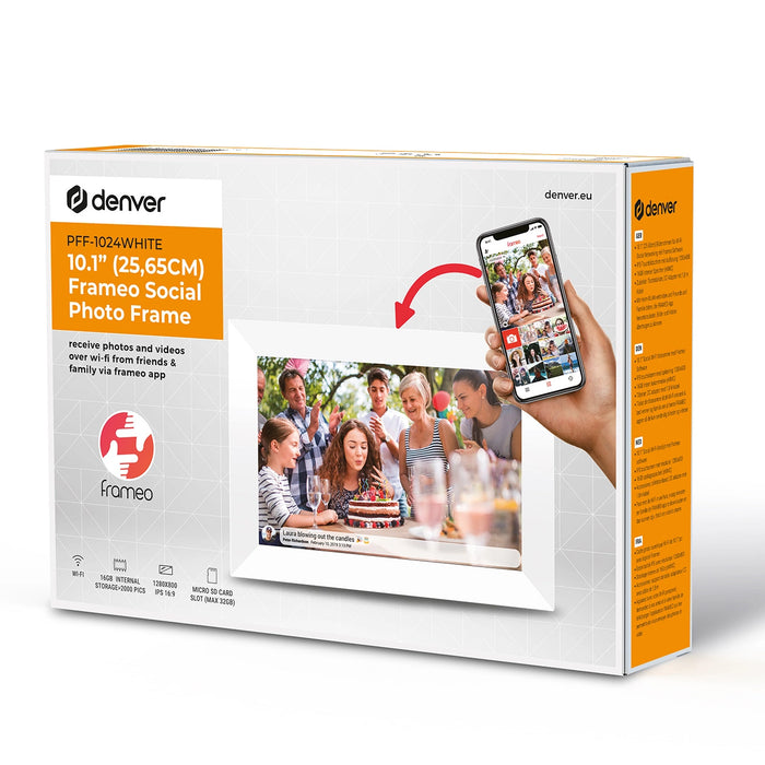 Denver Frameo PFF-1024W 10.1" Digital Frame - White