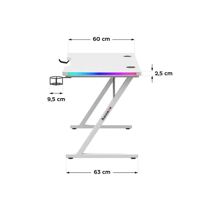 Desk Gaming Huzaro HZ-Hero 2.5 White RGB White 120 x 75 x 60 cm - Аксесоари за Игри<<<Компютър Игри<<<Компютри|