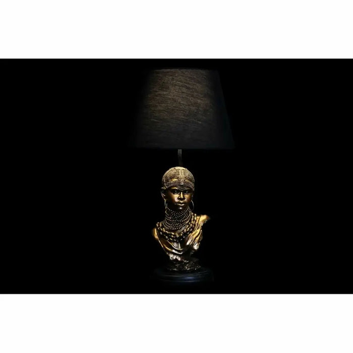 Desk lamp DKD Home Decor Black Golden Polyester Resin African Woman (31 x 31 x 58 cm) - Декорация и Осветление<<<Дом