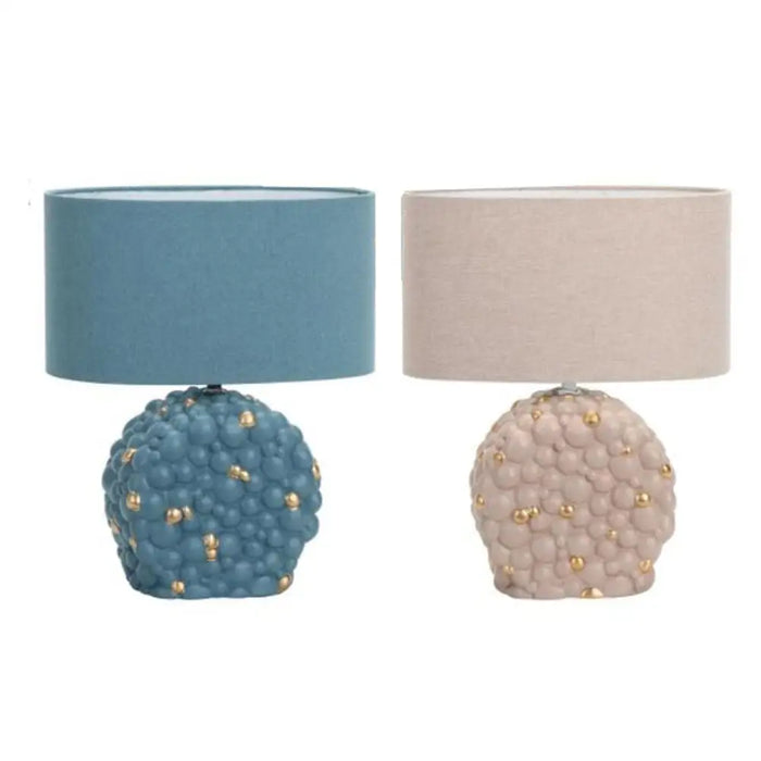 Desk lamp DKD Home Decor Blue Golden Brown Cloth Polyester Stoneware 220 V 50 W (24 x 15 x 34 cm) (2 Units) - Декорация