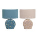 Desk lamp DKD Home Decor Blue Golden Brown Cloth Polyester Stoneware 220 V 50 W (24 x 15 x 34 cm) (2 Units) - Декорация