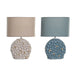 Desk lamp DKD Home Decor Blue Golden Brown Cloth Polyester Stoneware 220 V 50 W (24 x 15 x 34 cm) (2 Units) - Декорация