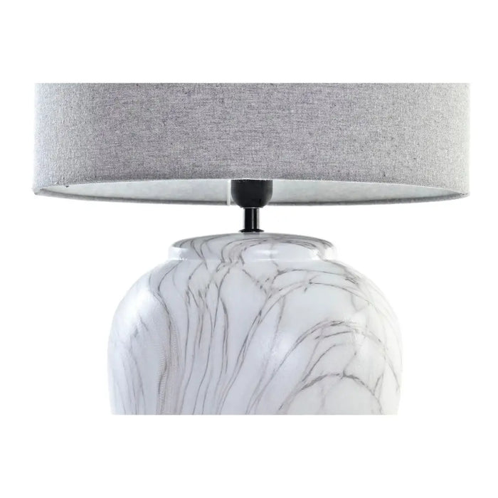 Desk lamp DKD Home Decor Canvas Ceramic Grey White (38 x 38 x 58 cm) - Декорация и Осветление<<<Дом