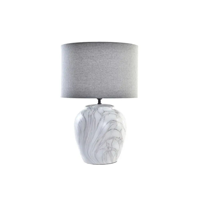 Desk lamp DKD Home Decor Canvas Ceramic Grey White (38 x 38 x 58 cm) - Декорация и Осветление<<<Дом
