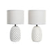 Desk lamp DKD Home Decor Copper White Stoneware 220 V 40 W (24 x 24 x 40 cm) (2 Units) - Декорация и Осветление<<<Дом