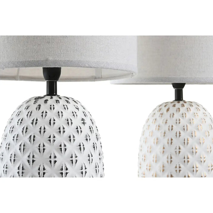 Desk lamp DKD Home Decor Copper White Stoneware 220 V 40 W (24 x 24 x 40 cm) (2 Units) - Декорация и Осветление<<<Дом