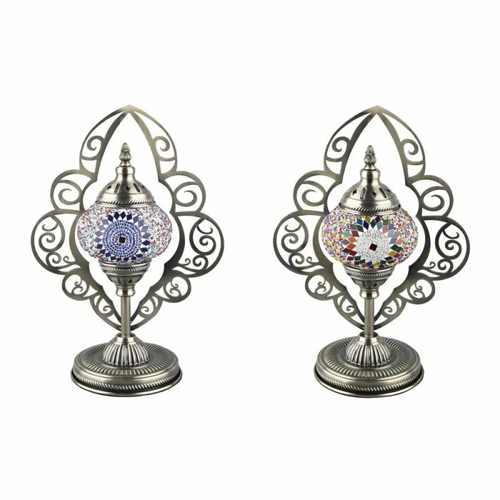 Desk lamp DKD Home Decor Crystal Mosaic Metal Multicolour Arab (20 x 15 x 42 cm) (2 Units) - Декорация и