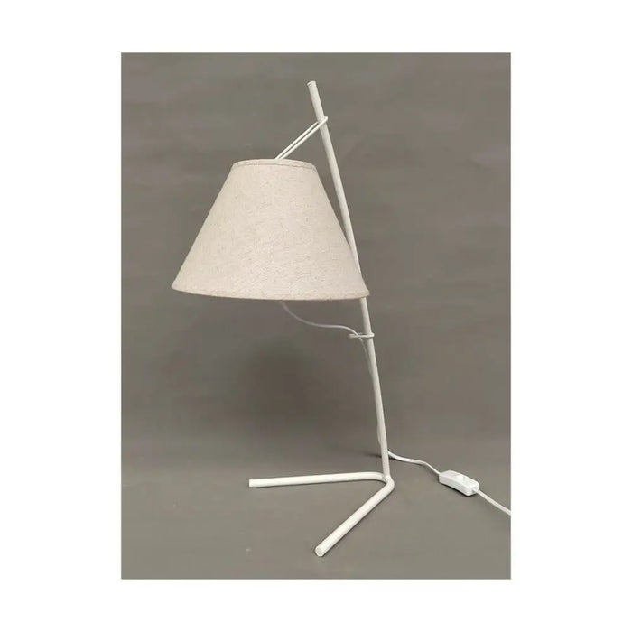 Desk lamp DKD Home Decor Golden Metal Linen White 50 W Modern (25 x 31 x 57 cm) (2 Units) - Декорация и