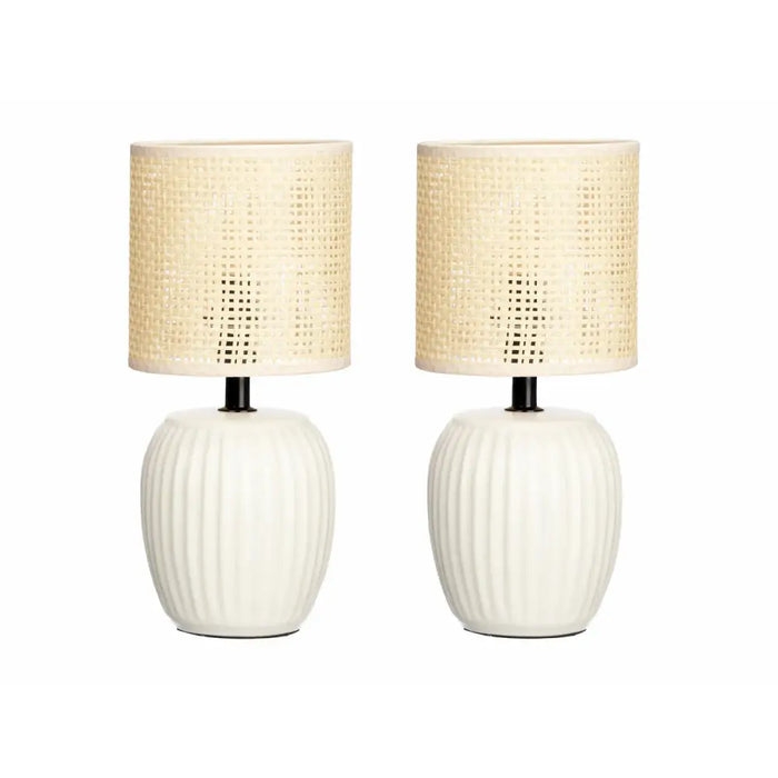 Desk lamp Gift Decor White 60 W 2 Units - Декорация и Осветление<<<Дом Градина<<<BigBuy&&&Лампи<<<Декорация и