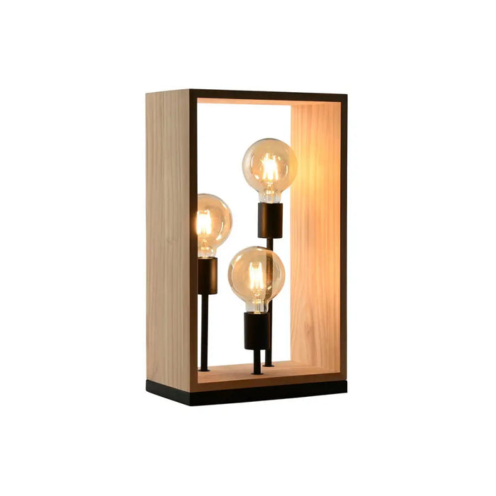 Desk lamp Home ESPRIT Brown Black Natural Wood Iron Pinewood 50 W 220 V 30 x 16 x 50 cm - Декорация и Осветление<<<Дом