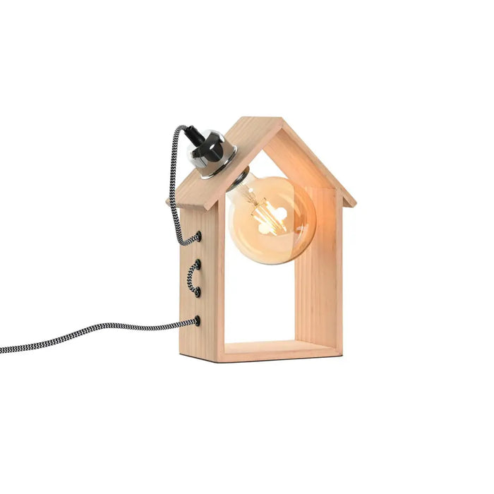 Desk lamp Home ESPRIT Brown Silver Natural Wood Pinewood 50 W 220 V 18 x 10 x 25 cm - Декорация и Осветление<<<Дом