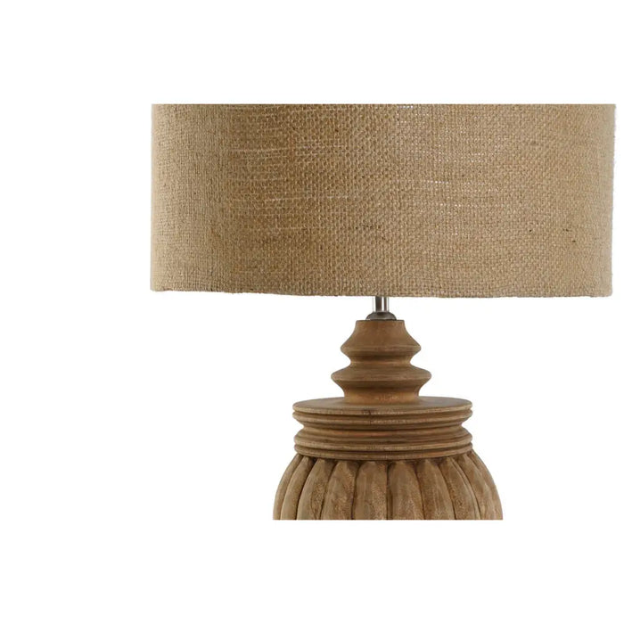 Desk lamp Home ESPRIT Natural Jute Wood 50 W 220 V 41 x 41 x 76 cm - Декорация и Осветление<<<Дом