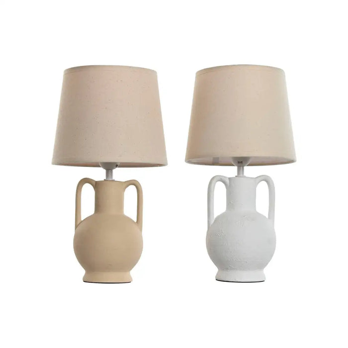 Desk lamp Home ESPRIT White Beige Ceramic 50 W 220 V (2 Units) - Декорация и Осветление<<<Дом