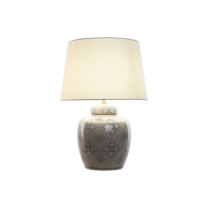 Desk lamp Home ESPRIT White Beige Ceramic 50 W 220 V 43,5 x 43,5 x 61 cm - Декорация и Осветление<<<Дом