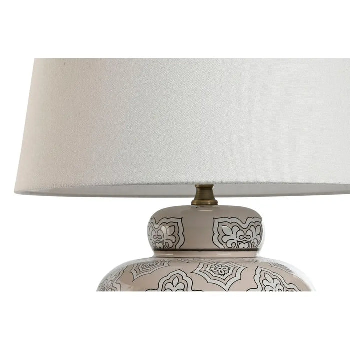 Desk lamp Home ESPRIT White Beige Ceramic 50 W 220 V 43,5 x 43,5 x 61 cm - Декорация и Осветление<<<Дом