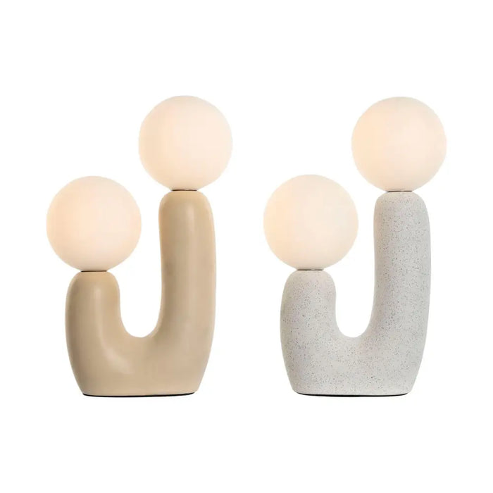 Desk lamp Home ESPRIT White Beige Ceramic Crystal 220 V 20 x 11 x 31 cm (2 Units) - Декорация и Осветление<<<Дом