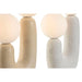 Desk lamp Home ESPRIT White Beige Ceramic Crystal 220 V 20 x 11 x 31 cm (2 Units) - Декорация и Осветление<<<Дом