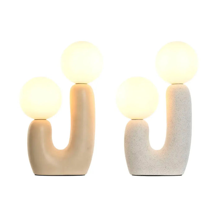 Desk lamp Home ESPRIT White Beige Ceramic Crystal 220 V 20 x 11 x 31 cm (2 Units) - Декорация и Осветление<<<Дом