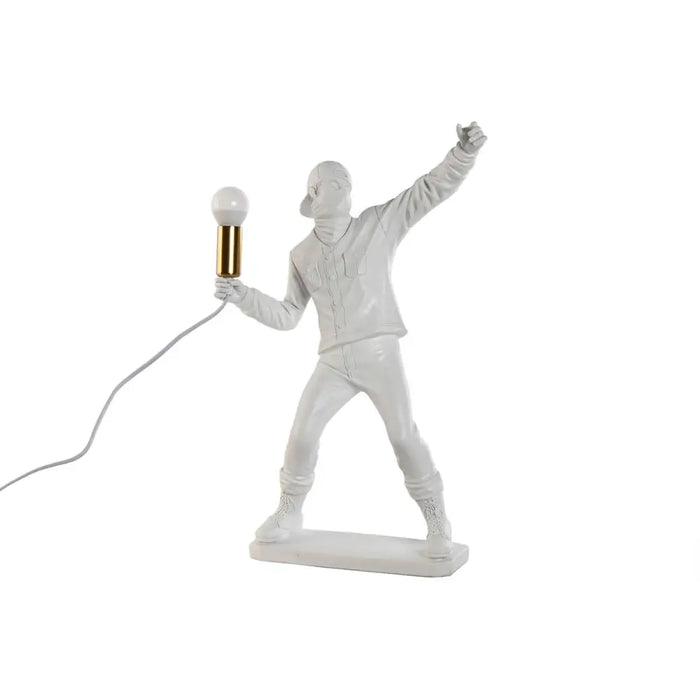 Desk lamp Home ESPRIT White Golden Resin 220 V 32 x 13 x 52 cm - Декорация и Осветление<<<Дом