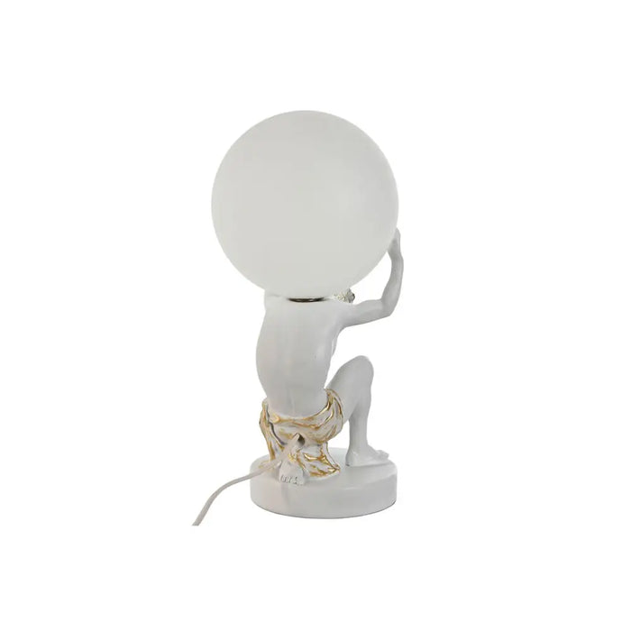 Desk lamp Home ESPRIT White Golden Resin Plastic 220 V 14 x 14 x 32 cm - Декорация и Осветление<<<Дом