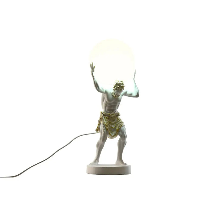 Desk lamp Home ESPRIT White Golden Resin Plastic 220 V 18 x 17 x 44 cm - Декорация и Осветление<<<Дом