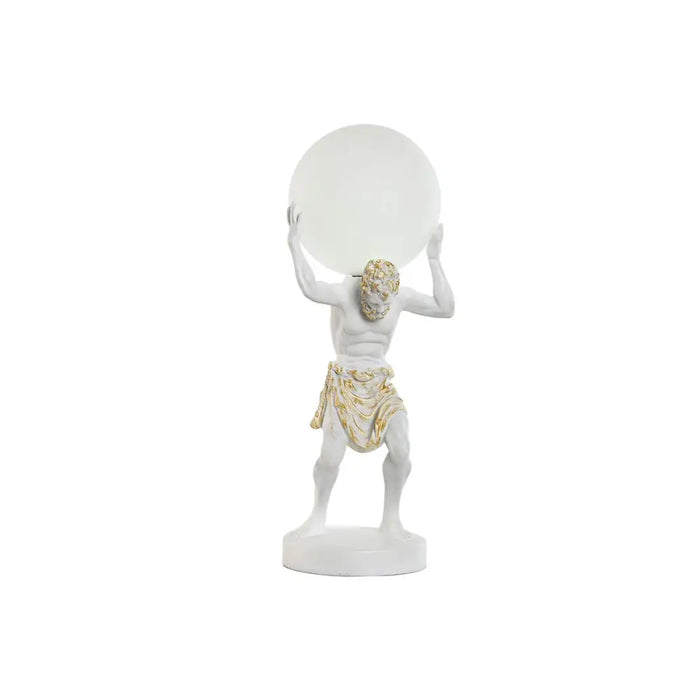 Desk lamp Home ESPRIT White Golden Resin Plastic 220 V 18 x 17 x 44 cm - Декорация и Осветление<<<Дом