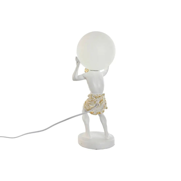 Desk lamp Home ESPRIT White Golden Resin Plastic 220 V 18 x 17 x 44 cm - Декорация и Осветление<<<Дом