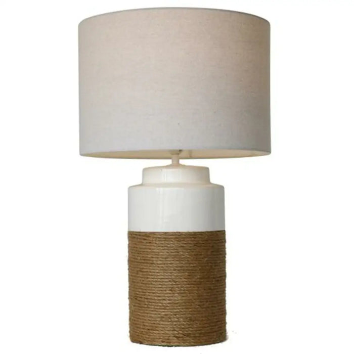 Desk lamp Home ESPRIT White Linen Ceramic 38 X 38 X 61,5 cm - Декорация и Осветление<<<Дом