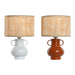 Desk lamp Home ESPRIT White Natural Terracotta Metal Bamboo 50 W 220 V 22 x 22 x 33 cm (2 Units) - Декорация и