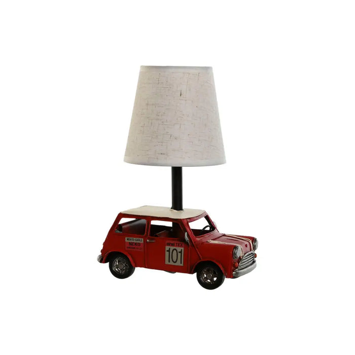 Desk lamp Home ESPRIT White Red Linen Metal 20 x 14 x 27 cm - Декорация и Осветление<<<Дом