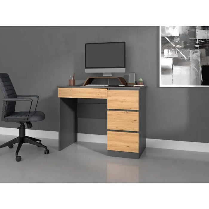 Desk MIJAS RIGHT 98x51x76 cm Anthracite/Artisan - Traditional desksBIR-TRA<<<DesksBIR<<<ActionPL