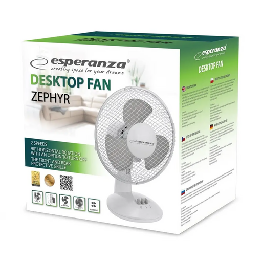 Desktop fan 9’’ Esperanza EHF004WE ZEPHYR White-Gray - FansAGD-WEN<<<Home Appliance - ProductsAGD<<<ActionPL