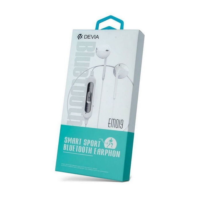 Headphones with microphone DEVIA EM019 BLUETOOTH WHITE, Bluetooth, PLUG