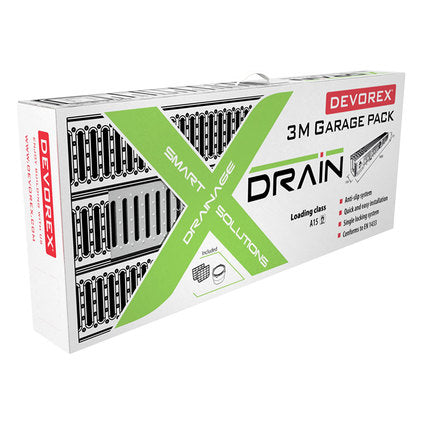 KIT 3M CHANNEL WITH METAL GRATE DEVOREX XDRAIN