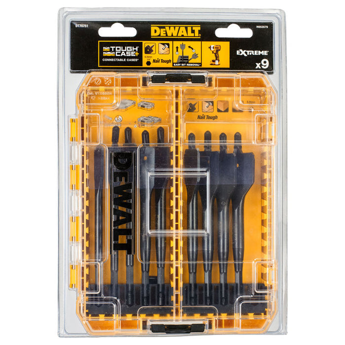 SET OF DEWALT FLAT DRILLS FOR WOOD 9 PIECES