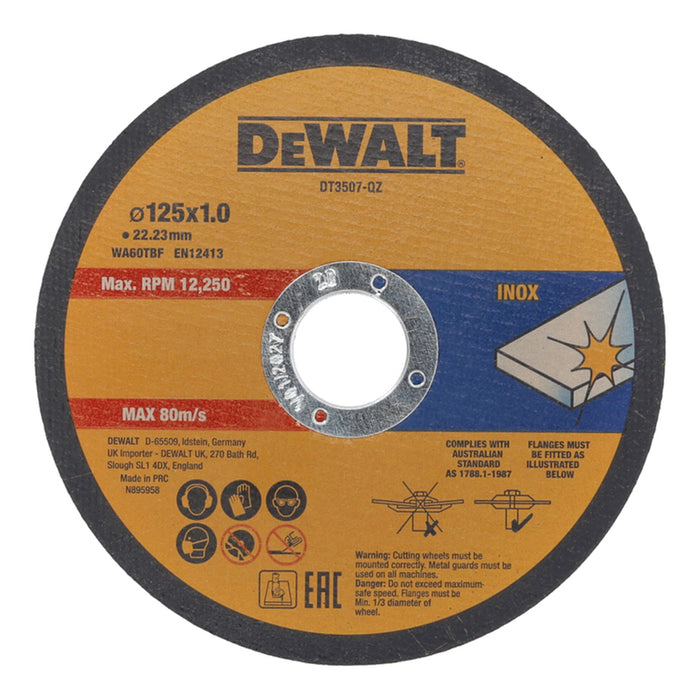 STAINLESS STEEL CUTTING DISC DEWALT DT3507-QZ 10 PCS.