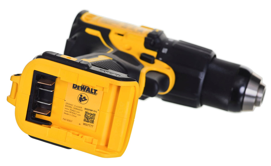 Dewalt DCD709D2T impact wrench with battery and charger