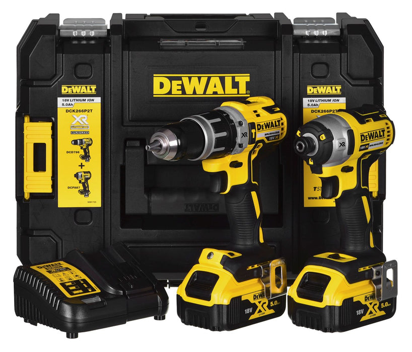POWER TOOL COMBO KIT DEWALT DCK266P2T (DCD796+DCF887) 2X5,0AH 18V