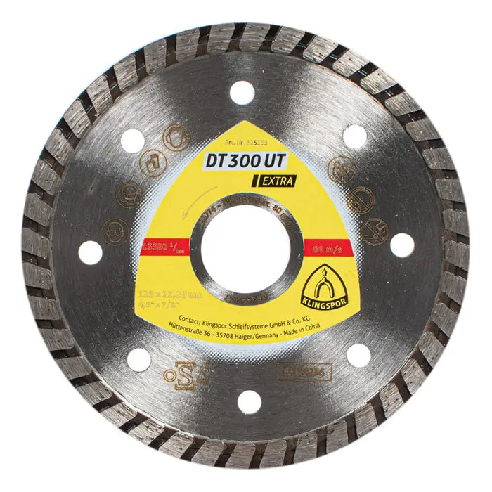 DIAMOND DISC FOR NON-METAL CUTTING KLINGSPOR TURBO 115x1.9x22.23 - Дискове за ъглошлайфи<<<Консумативи за