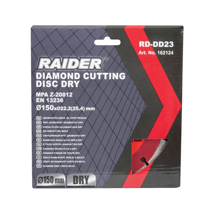 DIAMOND DRY CUTTING DISC RAIDER RD-DD23 150x2x22.2 - Дискове за ъглошлайфи<<<Консумативи за