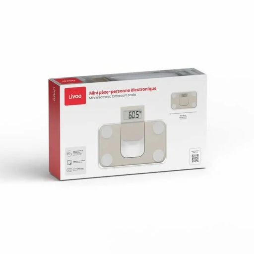 Digital Bathroom Scales Livoo DOM532C Cream Tempered Glass 180 kg - Кантари за баня<<<Баня<<<Дом Градина<<<BigBuy
