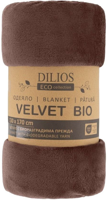 Одеяло Dilios - Velvet Bio, 130 x 170 cm, кафяво